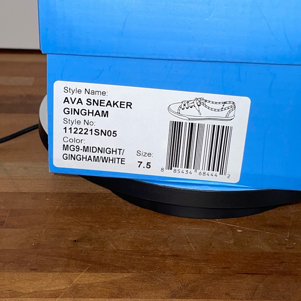 JACK ROGERS Women's Ava Sneakers, blue gingham 7.5M - Picture 6 of 10